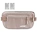 Travel Money Belt Waist Wallet RFID Blocking, Anti-Theft Passport Holder, Hidden Waist Stash for Men Women, Khaki (2 Credit Card RFID Blocking Sleeves Bonus)