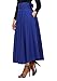 Asvivid Women's Elastic Waist Full Ankle Length A-Line Flared Swing Skater Skirts Large Blue