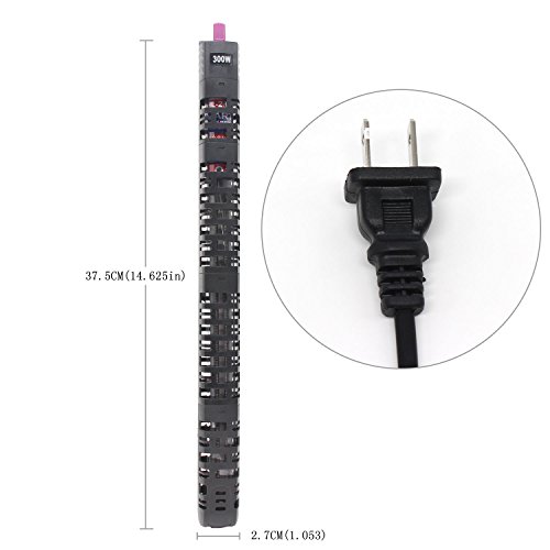 Xcellent Global Submersible Aquarium Heater Adjustable 300W Quartz Glass Fish Tank Heater PT027S