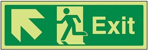 VSafety 63033AX-G Cartello Fotoluminescente "Attenzione. Mind The Step" 300x100 Mm. Plastica Rigida, Conforme ISO 7010, Colore Nero/giallo.