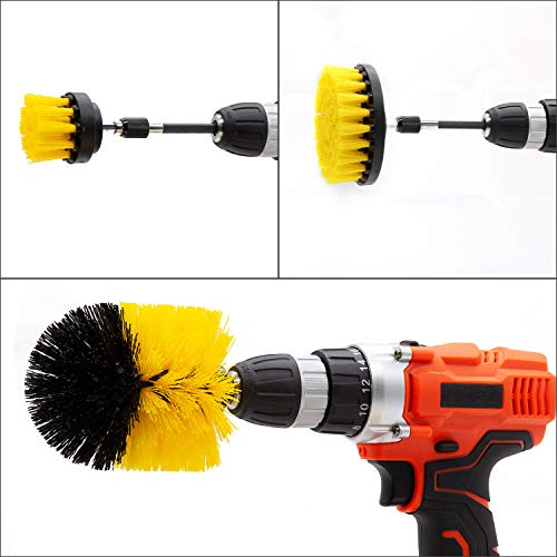image for Drill Brush and Scrub Pads, GOH DODD 13 PCS Yellow Power Scrubber Clea