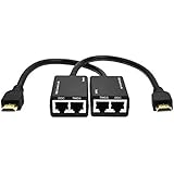 TOOGOO(R) HDMI Over RJ45 CAT5e CAT6 UTP LAN Ethernet Extender Repeater 1080P 3D to 100ft