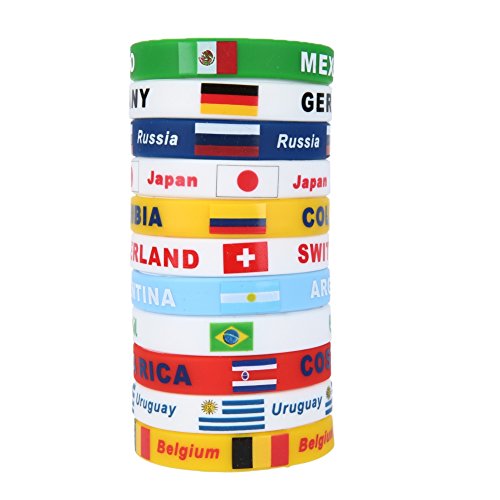YESIDO Silicone Wrist Band Country Flags Printed Bracelet 2018 World Cup Souvenir Accessories Soccer Football Fan Gift 1pcs