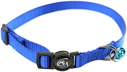 Loria Nylon Adjustable Cat Collar with Bell Reflective Cat Collar Pet Puppy Neck Belt Rope Fabric Cord