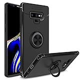 Venoro Galaxy Note 9 Case, 360 Degree Rotatable Ring Stand and Ring Holder Kickstand Fit Magnetic Car Mount Slim Soft Protective Case Cover for Samsung Galaxy Note 9 / SM-N960U (Black)