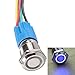 E Support 16mm 12V 3A Car Blue Light Angel Eye Metal Push Button Switch Socket