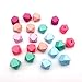Exasinine 40 Pcs Candy Colors Geometric Wooden Beads 16 Face Wood Ball for DIY Craft Jewelry Making, 0.78 Inch (Geometric)