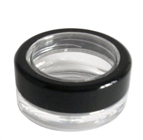 3mL Black Rimmed THICK WALL Empty SMALL PLASTIC JAR for Cosmetic/Craft/Travel/Sample (10 Jars)
