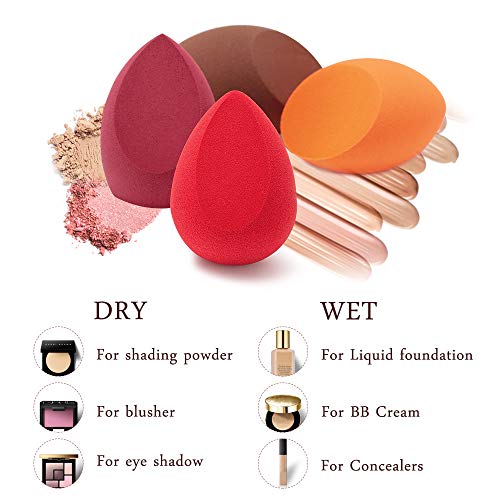 Makeup Blender Sponge Set - 4 Pack Latex Free Q-Soft Makeup Beauty Foundation Blending Sponge Flawless Smooth Brush for Liquid Foundation BB Creams Powders Concealer (4 Pack)