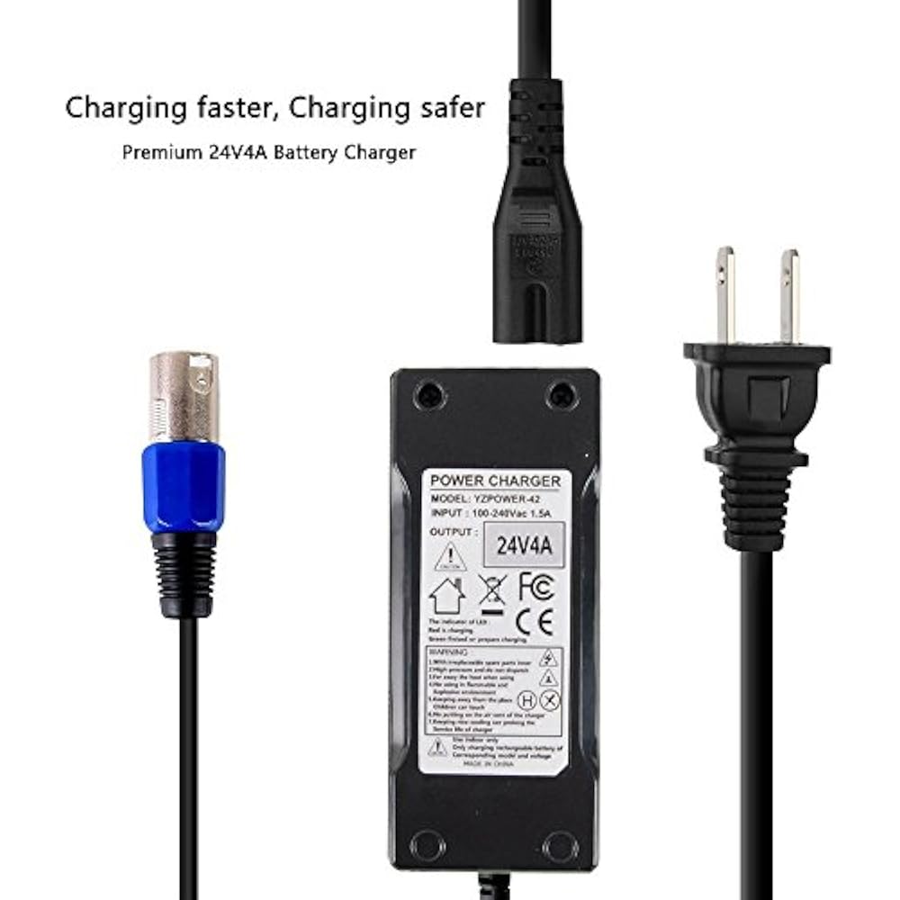 New 24 Volt 4A 96W XLR Mobility Battery Charger For Scooter Jazzy Power Chair 714131391813 eBay