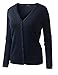 BH B.I.L.Y USA Women's V-Neck Button Down Long Sleeve Classic Knit Cardigan Navy Small