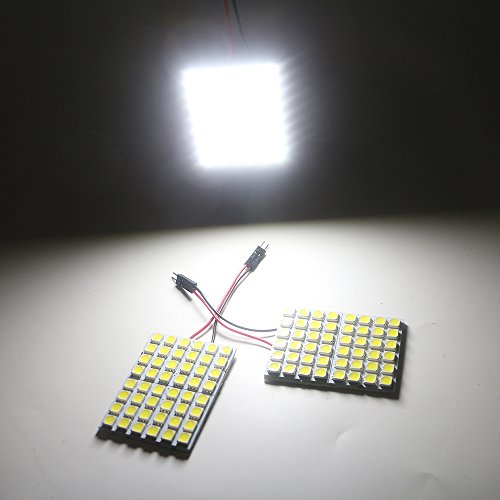 GLL Super White Energy-Saving 5050 48-SMD LED Panel Dome Light Auto Car Interior Reading Plate Light Roof Ceiling Interior Wired Lamp+T10 BA9S Festoon Adapter-10PCS - Thumbnail 5