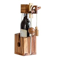 Wine Gift Adult and Game Gifts Comes with Bottle Lock Challenges Wood Brain Teaser Puzzles and Designs of Classic Unique Wooden to be a Puzzle Game Gift to Wine Lovers and Couples Drinkers on Party