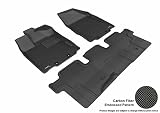 3D MAXpider Complete Set Custom Fit All-Weather Floor Mat for Select Nissan Pathfinder Models - Kagu Rubber (Black)