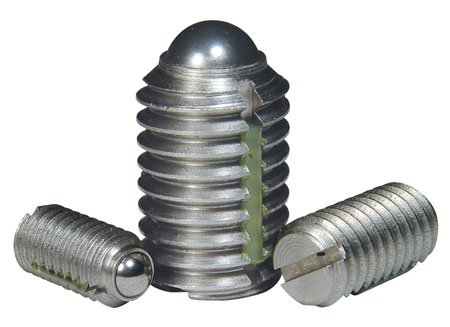 Kipp KBP-230 Slotted Long-Lok Thread All-Stainless Steel Ball Plunger M6 x 14mm, End force-40 Newtons