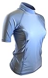 Rash Guard For Women - USA Made Swim & Workout Shirt. UV Protection and Compression Technology For Everyday Workouts. (Light Blue, XXL)