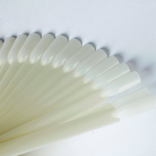 50 Pcs / 100 Pcs Fan-shaped Nail Art Tips Sticks Polish Gel Practice Tool (50 Pieces, Natural)