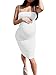 GOBLES Women's Sexy Spaghetti Strap Sleeveless Bodycon Midi Club Dress (M, White)