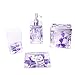 Bathroom 4 Pieces Accessories Set with Lovely Flower (purple)