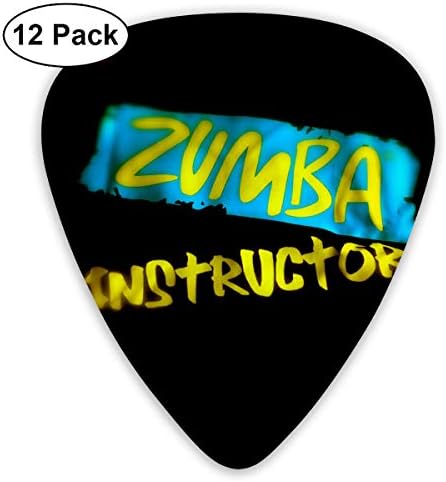 HaSaKa Zumba Instructor Blakc Teal Guitar Pick 0.46mm 0.73mm 0.96mm 12pack,Suitable for All Kinds of Guitars