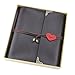 Scrapbook Album, Vintage Leather Black Pages Photo Album Memory Book, Black Paper Journal Notebook Sketchbook with Gift Box, Birthday Wedding Anniversary Gift for Men Women Couple, Love Heart, Medium