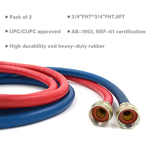 TT FLEX UPC Approved Red and Blue Rubber Washing Machine Fill Connector