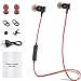 Bluetooth Headphones Sports Wireless Earbuds Sweatproof Headset Magnetic Attraction Stereo Earphones for Running Workout Gym Noise Cancelling Proshine (M-RED)