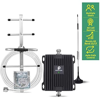 AT&T 4G LTE Cell Phone Signal Booster for Home and Office - 65dB 700MHz Band 12/17 Cellular Repeater Amplifier Kit with Omni/Yagi Antennas Boost Mobile Phone Voice & Data Signal(Easy to Install)