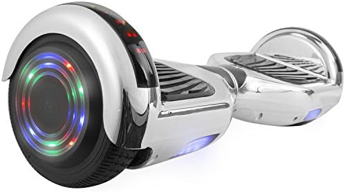 levit8ion ION 6.5" Hoverboard -Self Balancing Scooter 2 Wheel Electric Scooter - UL Certified 2272 With Bluetooth, LED Wheels And LED Lights (Chrome Silver)