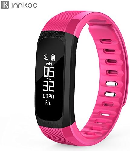 Waterproof Fitness Activity Tracker Watch with Heart Rate Monitor, InnKoo U9 Pedometer Steps Calories Counter Smart Sleep Tracker Bracelet Wristband Sports Band, for Kids Seniors Women Men (Red)