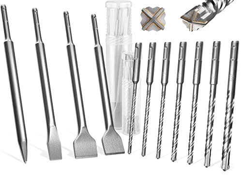 COMOWARE SDS Plus Bits, Rotary Hammer Drill Bits Set With Point Chisel - View #3