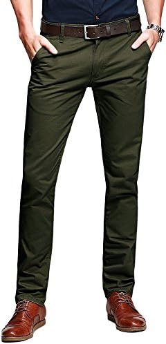Men's Slim Tapered Flat Front Casual Pants