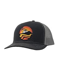 Hat-Headz Trucker Hat | Hawaii Palm Tree Sunset Outdoors | Snapback Mens Trucker Hat Black