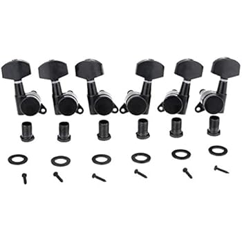 Musiclily Pro 3R3L Guitar Locking Tuners Machine Heads Tuning Pegs Keys Set for Electric or Acoustic Guitar, Black