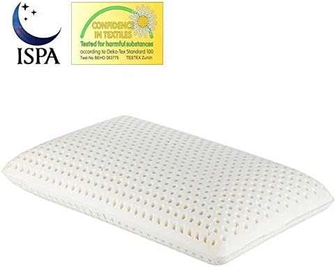 Matcha Hypoallergenic FIRM Eco Friendly Latex Foam Pillow with Bamboo Zippered Cover, Queen Size