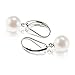PAVOI Sterling Silver Simulated Shell Pearl Earrings Leverback Dangle Studs