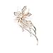 LAYs Cat's Eye Rhinestone Brooch Bouquet Flower Lapel Pin Vintage for Wedding Bridal Women