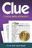 Clue Cards Replacement: Score Sheets Refills for