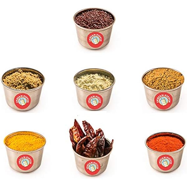 Selección de 7 especias indias - Excelente con Indian-Tiffin Masala Dabba por Indian-Tiffin: Amazon.es: Hogar