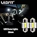LASFIT 28mm LED Festoon DE3021 DE3022 3528 Bulb Canbus Error Free 400LM 6000K Extremely Bright Use for Dome Map Door License Plate Trunk Vanity Mirror Lights, Xenon White (Pack of 2)