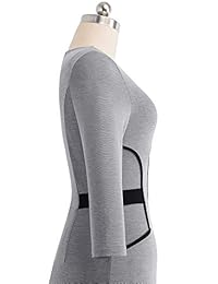 Homeyee B480 - Vestido de trabajo para mujer, manga 3 4, color blanco