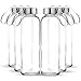 Chef's Star Glass Water Bottle 6 Pack 18oz Bottles for Beverages and Juicer Use Stainless Steel Leak Proof Caps with Carrying Loop - Including 6 Black Nylon Protection Sleeve primary