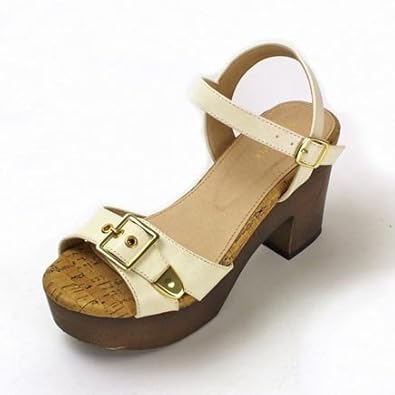 Amazon The Oasis バックル付き 厚底ウッドソールサンダル The Amazon The Oasis バックル付き 厚底ウッドソールサンダル The