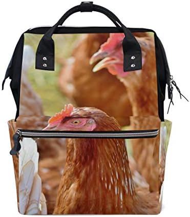 MUOOUM Animal Chicken Rooster Diaper Bags Mommy Bag Nappy Nursing Backpack for Baby Care Multi-Function Zipper Casual Travel Backpacks