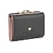 Damara Womens Metal Frame Kiss-lock Small Clutch Cards Holder Wallet,Black