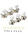 Metallor Guitar String Tuning Pegs Machine Heads Tuning Keys Tuners Double Hole for Folk Acoustic Guitar 3L 3R Chrome.