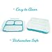 MUNCHBOX Bento Lunch Box - Sleek Edition (Blue) Ultra-Slim Tray Style Leakproof 3-Compartment with Air Tight Seal - Prevents Contents from Mixing and Spilling - Microwavable - Dishwasher Friendly - For Kids & Adults