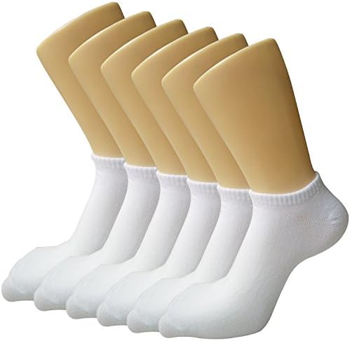Pack of 6 Mens Cotton Low Cut No Show Casual Crew Ankle Socks