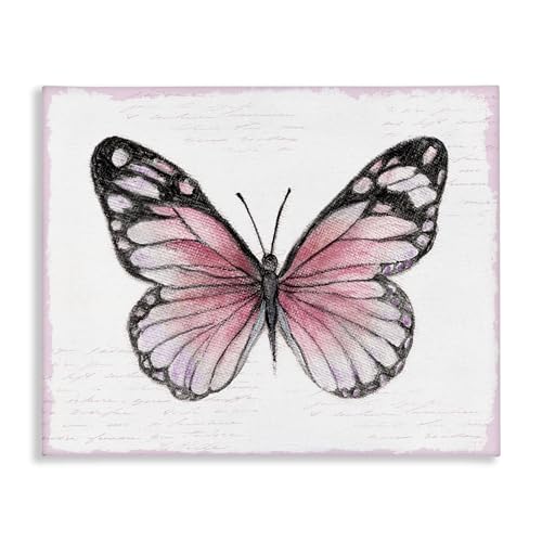 Stupell Industries Pink Monarch Butterfly Canvas Wall Art Design by Janet Tava,…