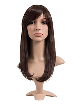 New Women S Long Straight Side Fringe Synthetic Full Head Wig